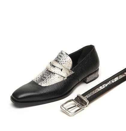 Mauri - "4646 Cobra" Pebble Grain Python Loafer