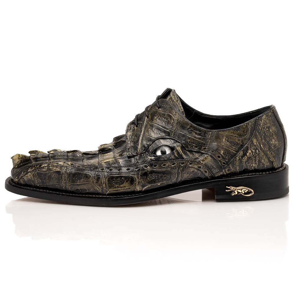 Mauri 4717/3 Forest Green Baby Croc / Hornback Dress Shoes - Image 2