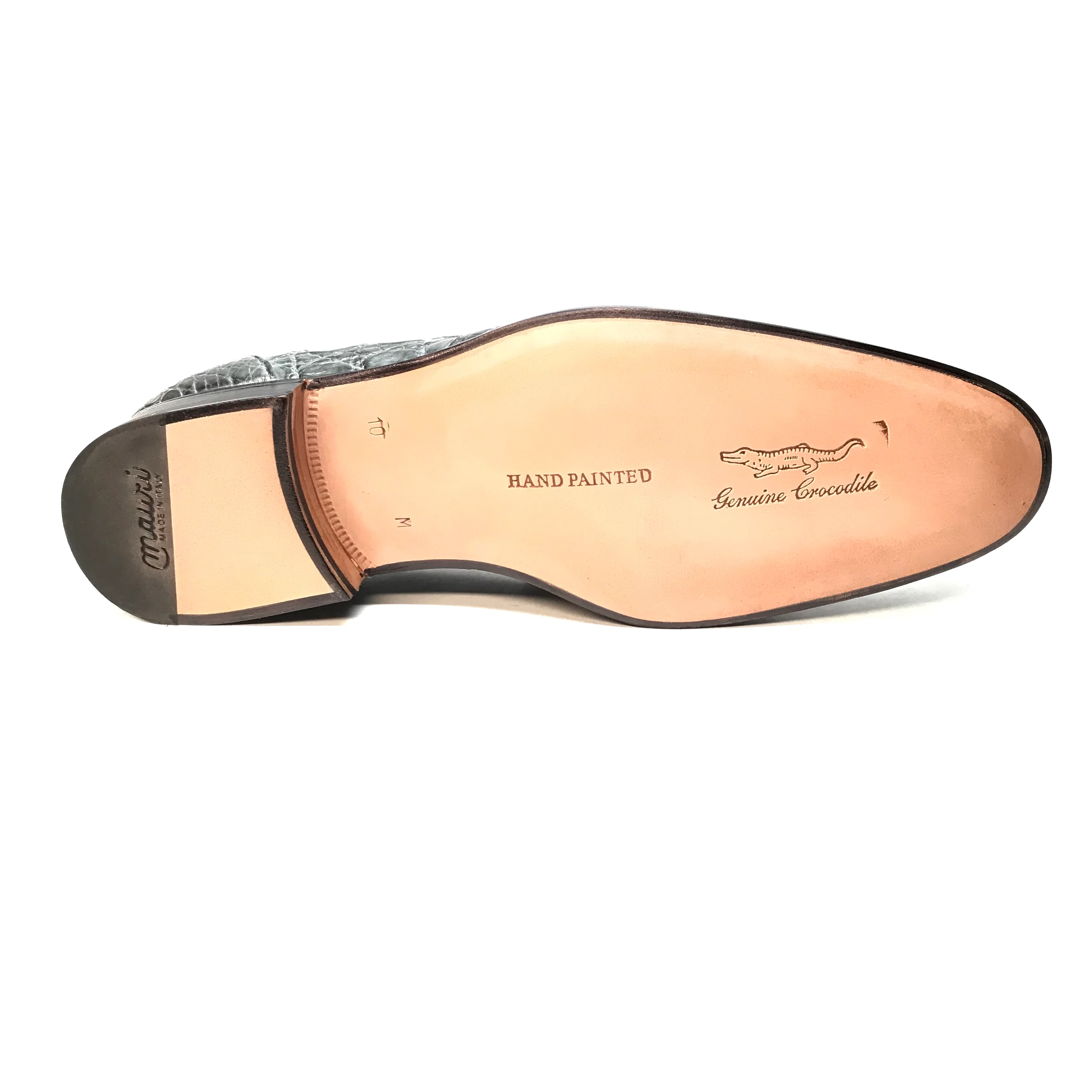 Mauri 4862 Forest Green Alligator Belly Penny Loafers - Image 8