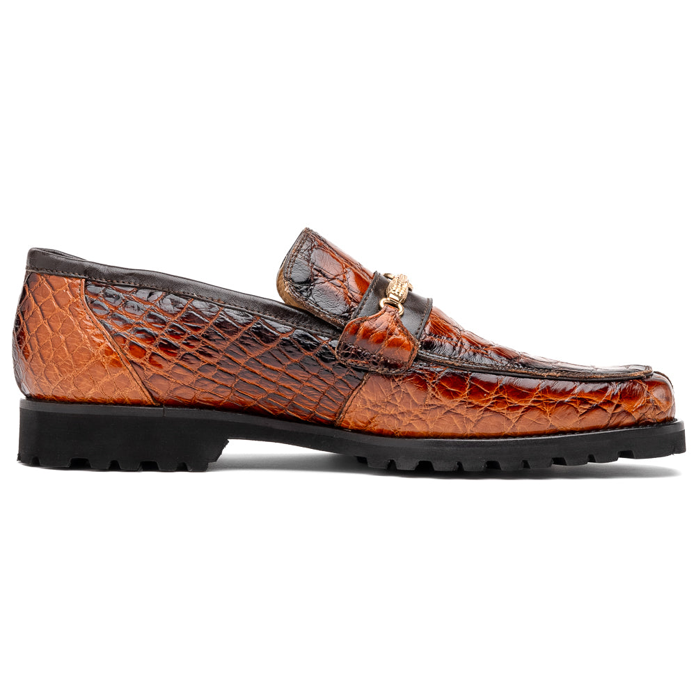 Mauri 4894/7 Debonair Alligator/ Nappa Loafers Cognac/ Dirty Gold - Image 2
