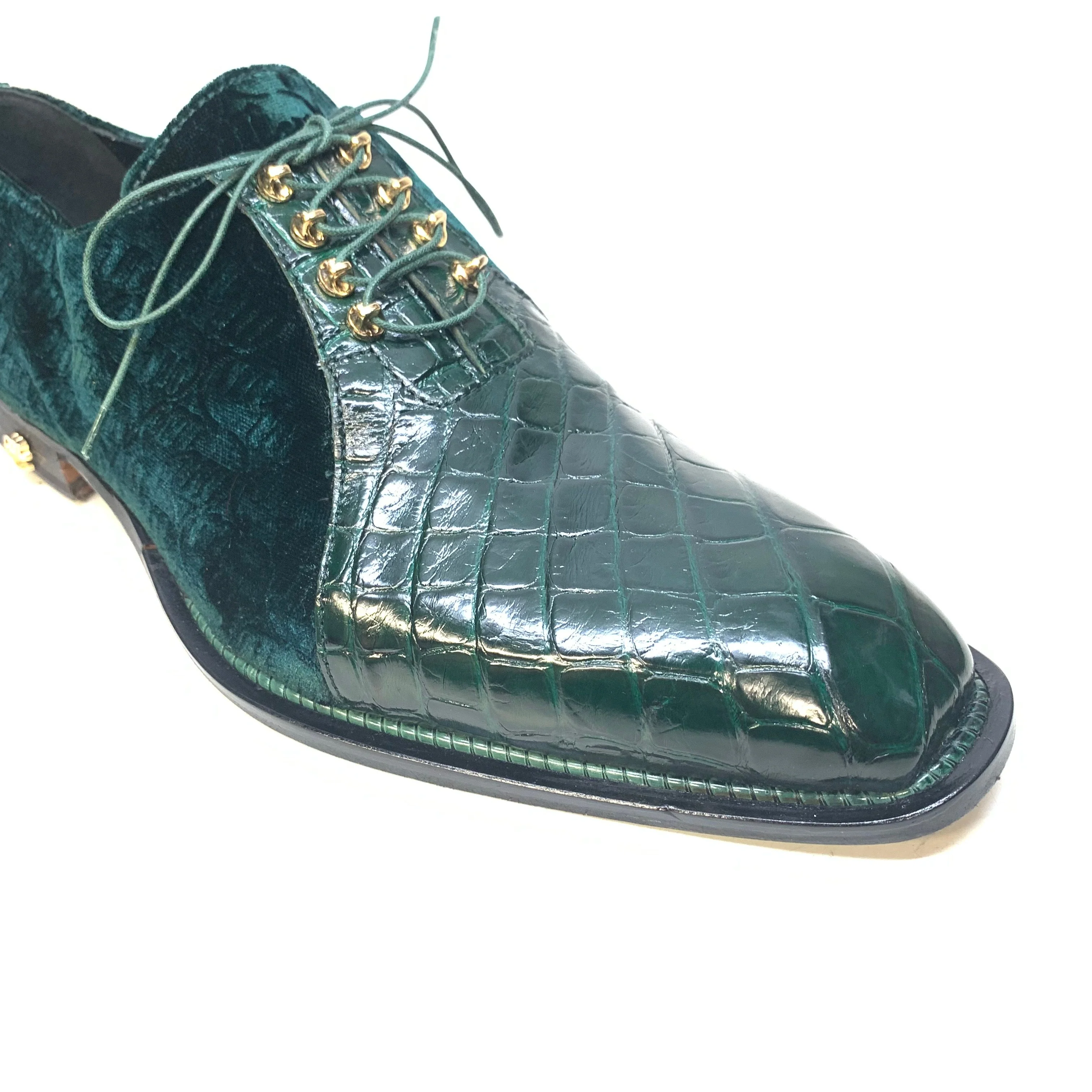 Mauri 4948 Lenox Body Alligator/ Velvet Embossed, Hunter Green - Image 2