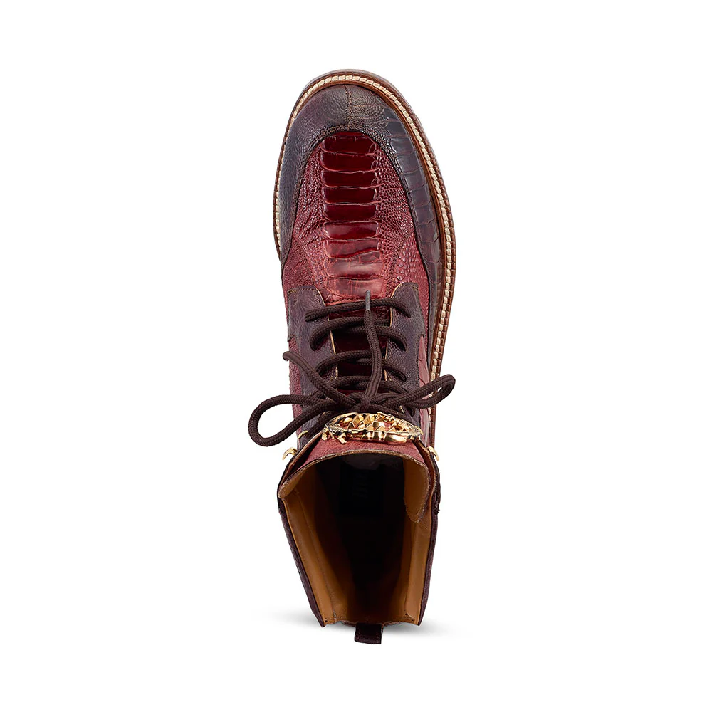 Mauri 4989 Ostrich Leg Combat Boots Gold - Image 3