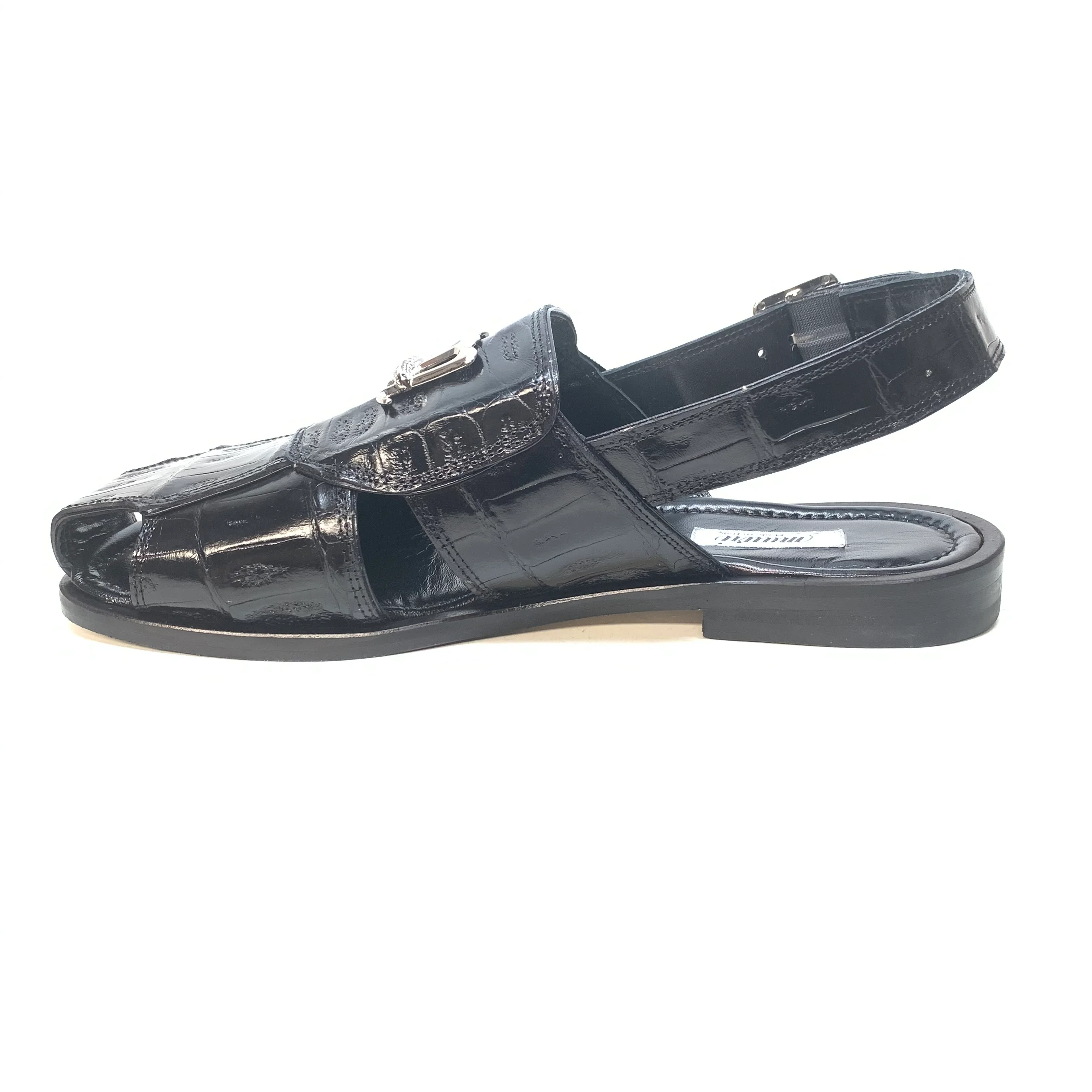 Mauri 5071 Black Silver Baby Crocodile Sandals - Image 3