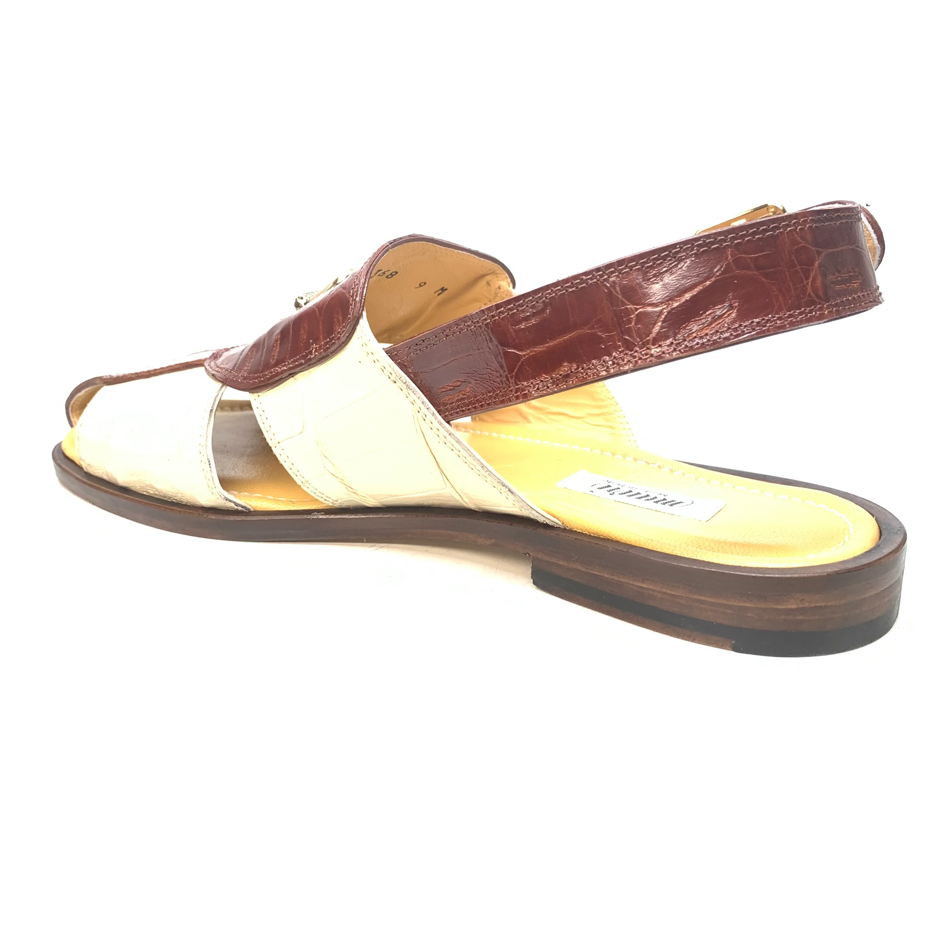 Mauri 5071 Cream/Gold Baby Crocodile Sandals - Image 4