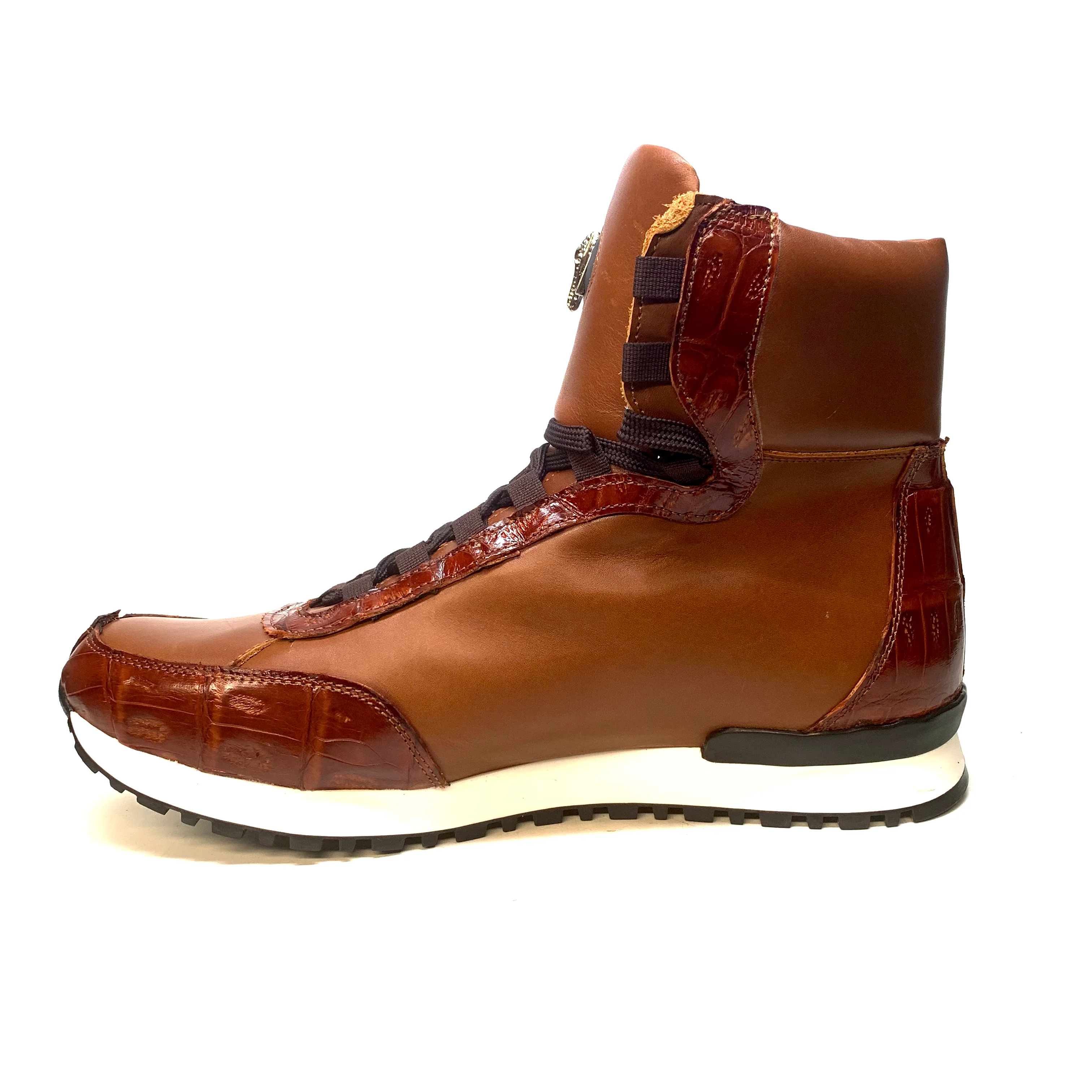 Mauri 54352 Crocodile Lambskin Hightop Sneakers - Image 4