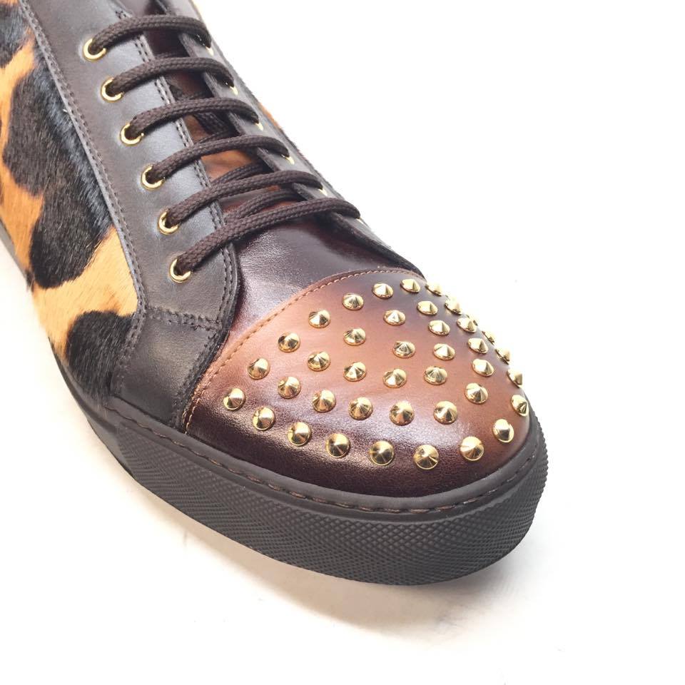 Mauri 6124/1 Pony/Lambskin Studded Sneakers - Image 4