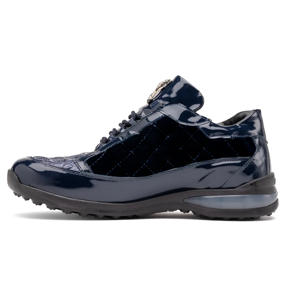 Mauri 8415/1 Beats Patent/ Hornback Crown/ Velvet Sneakers Wonder Blue - Image 2