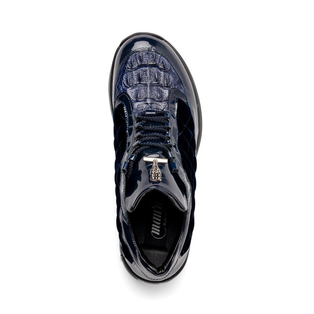 Mauri 8415/1 Beats Patent/ Hornback Crown/ Velvet Sneakers Wonder Blue - Image 3