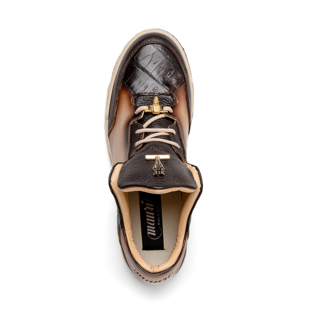 Mauri 8423 Baby Crocodile & Nappa Sneakers Sport Rust / Dune Dirty Gold - Image 3