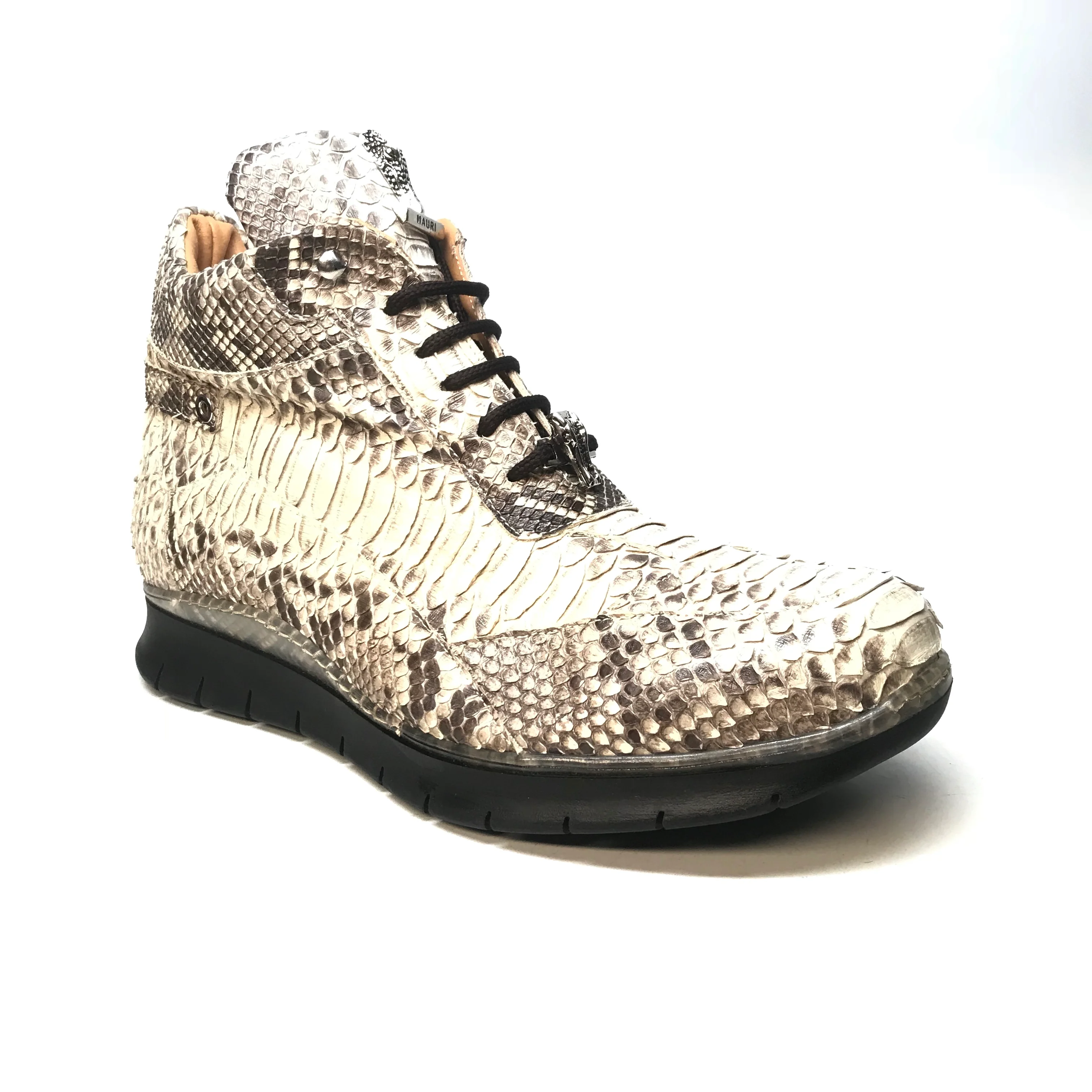Mauri 8593 Natural Python Snakeskin Hightop Sneakers - Image 14