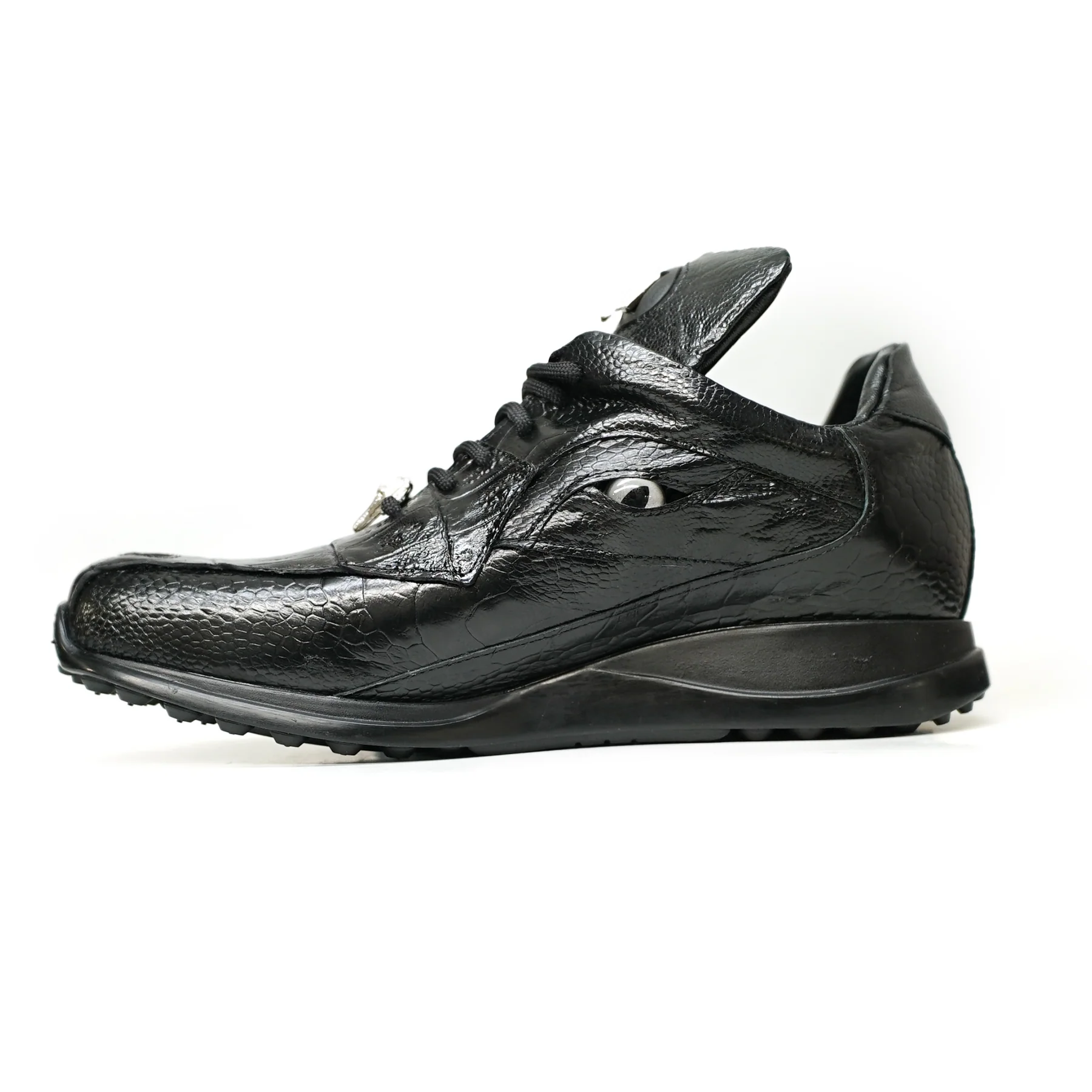 Mauri 8596 Black Hornback Alligator Sneakers - Image 3