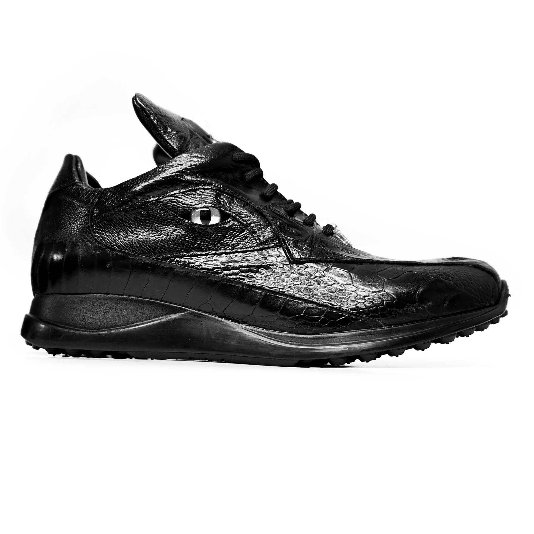 Mauri 8596 Black Hornback Alligator Sneakers - Image 4