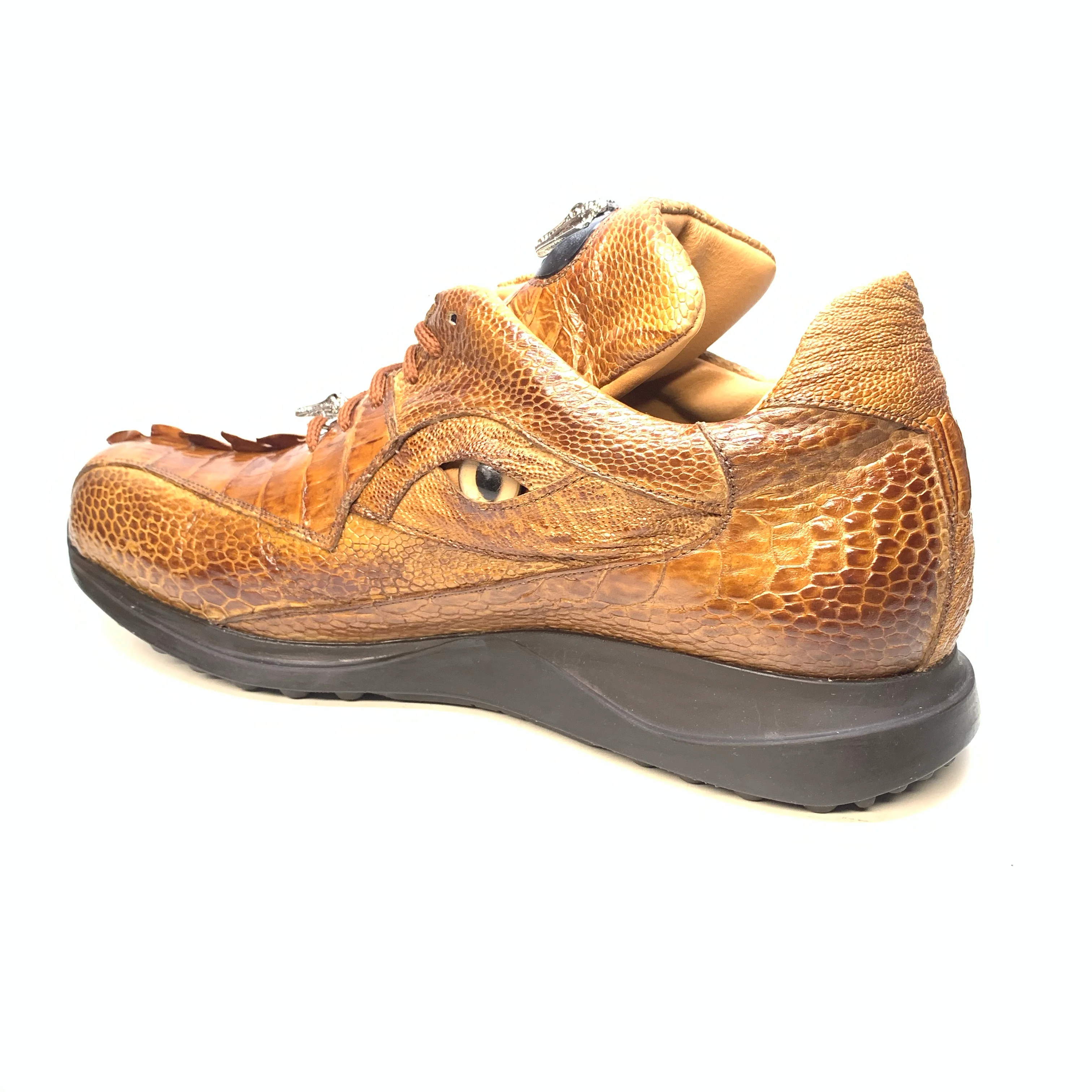 Mauri 8605 'Eye' Mustard Hornback Tail/Ostrich Leg Sneakers - Image 3