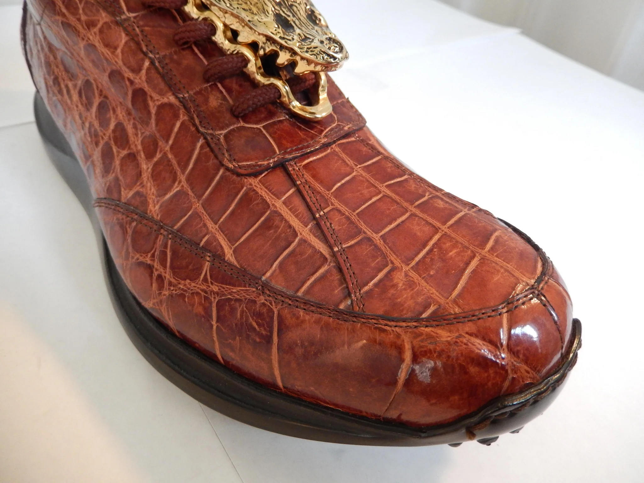Mauri All-Over Cognac Alligator Sneakers 8731/2 - Image 3