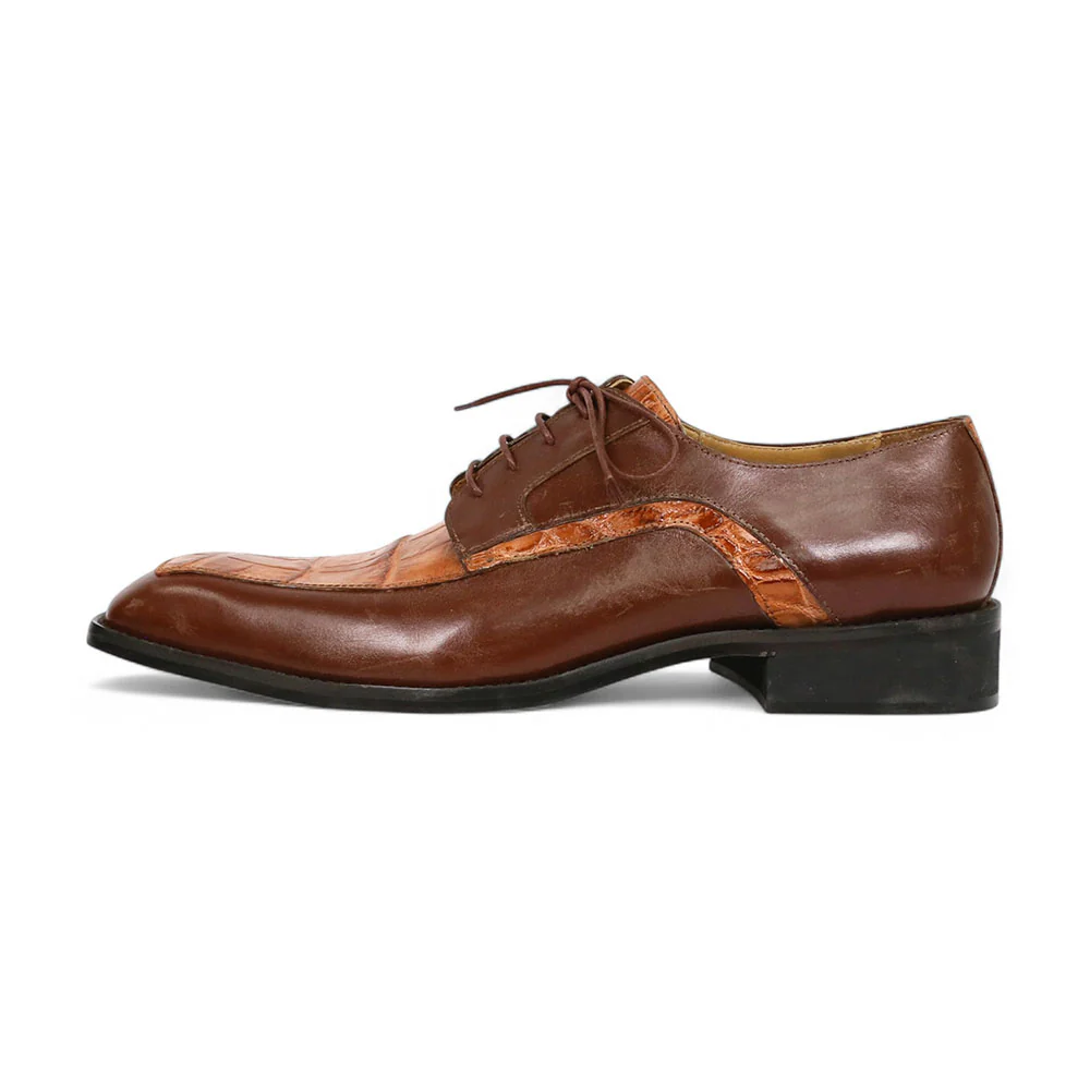 Mauri Arsenal 4642/9 Gold Calfskin/Alligator Shoes - Image 2