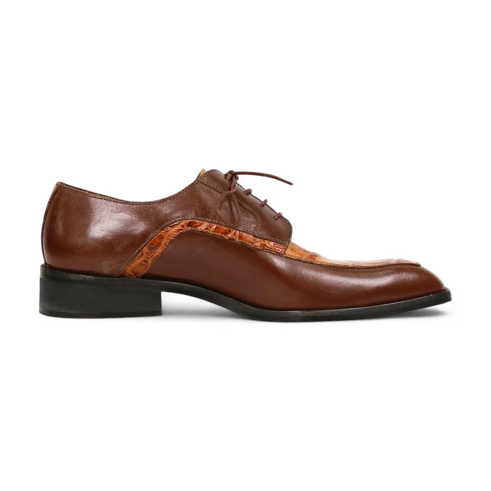 Mauri Arsenal 4642/9 Gold Calfskin/Alligator Shoes - Image 4