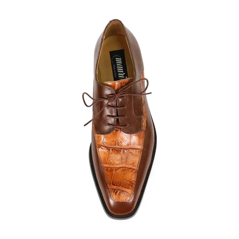 Mauri Arsenal 4642/9 Gold Calfskin/Alligator Shoes - Image 5
