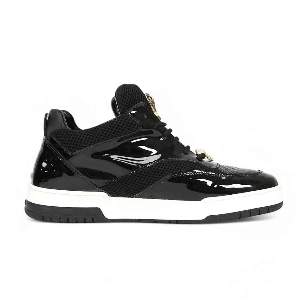 Mauri Breeze 8498/1 Black Patent/Baby Crocodile/Mesh Fabric/Nappa Sneakers - Image 3