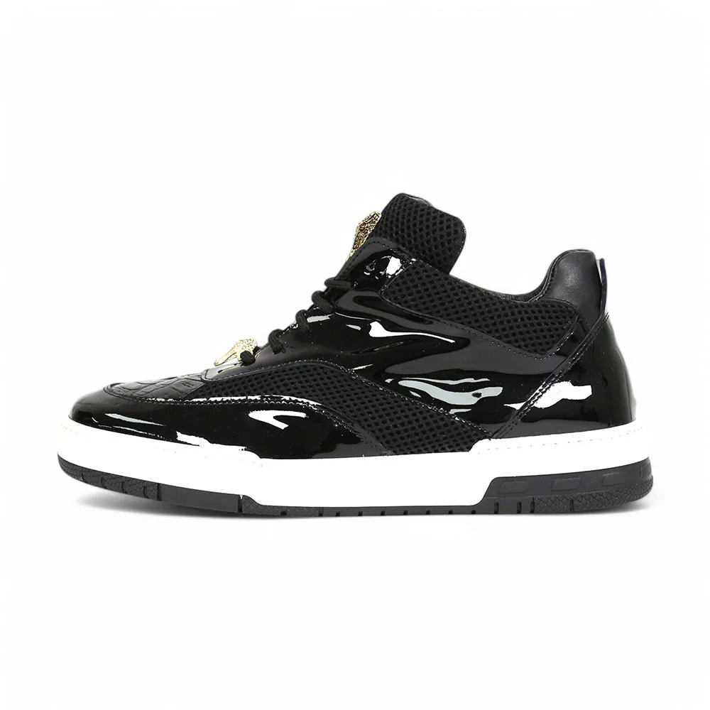 Mauri Breeze 8498/1 Black Patent/Baby Crocodile/Mesh Fabric/Nappa Sneakers - Image 4
