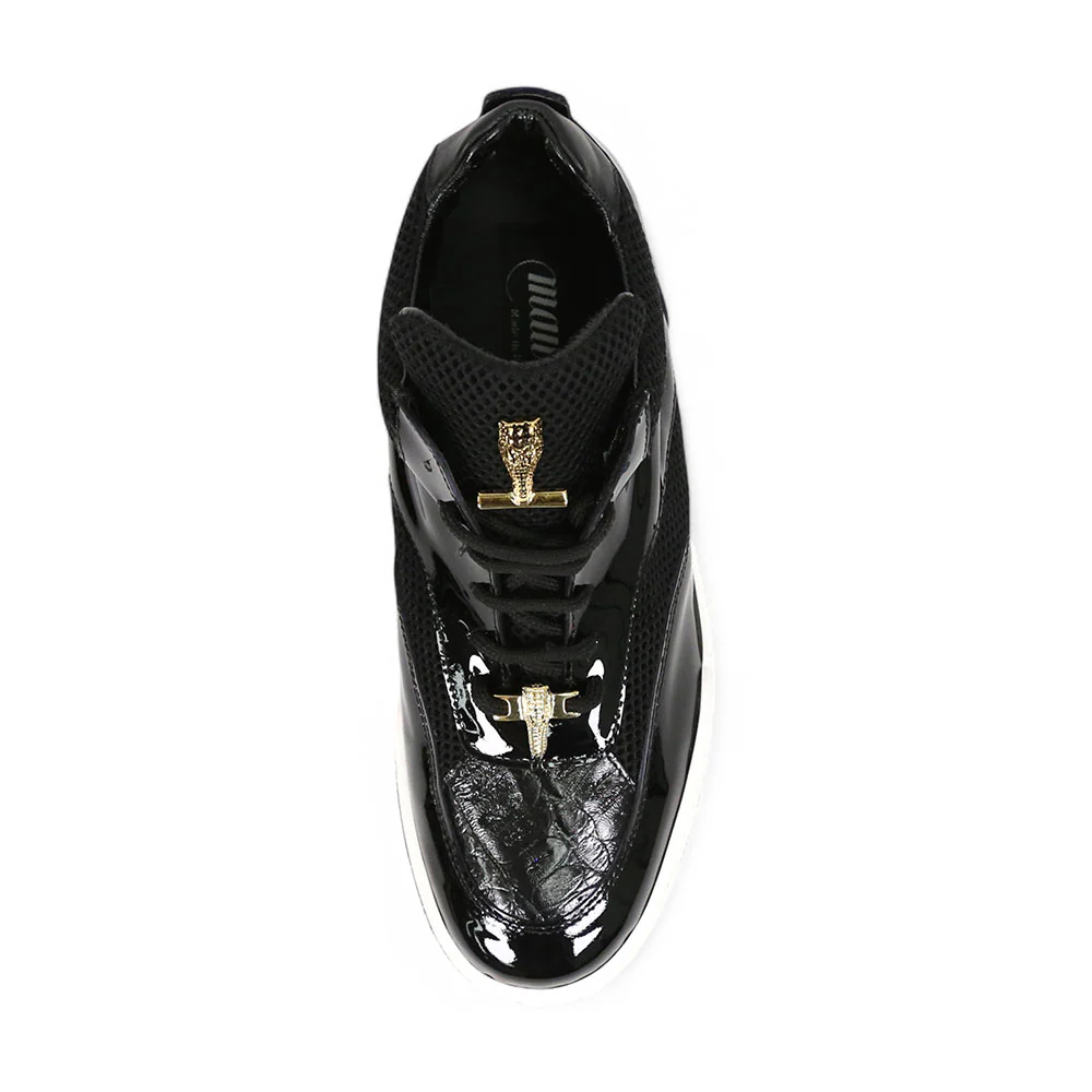 Mauri Breeze 8498/1 Black Patent/Baby Crocodile/Mesh Fabric/Nappa Sneakers - Image 5