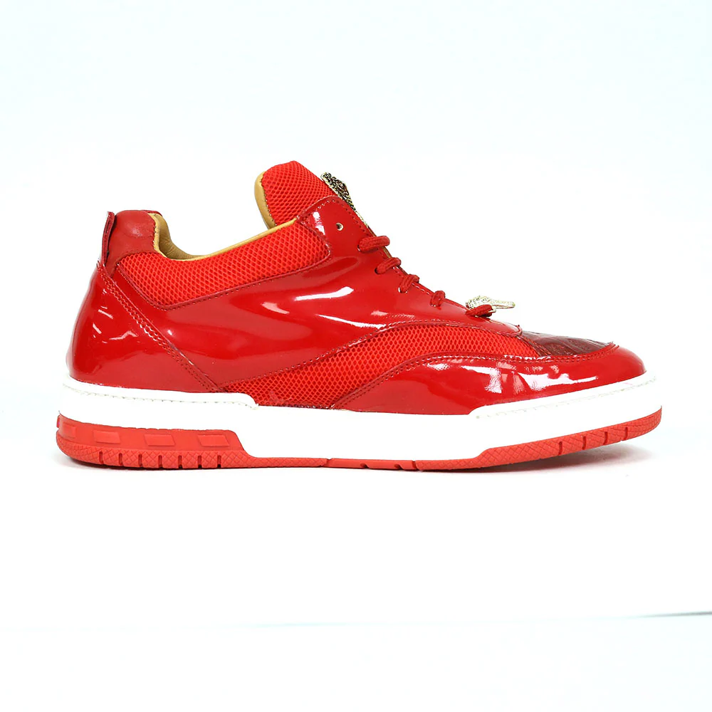 Mauri Breeze 8498/1 Red Patent/Baby Crocodile/Mesh Fabric/Nappa Sneakers - Image 4