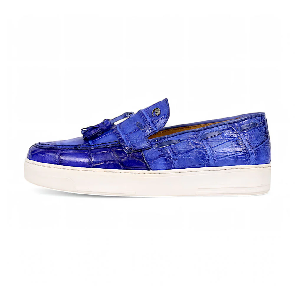 Mauri Chill 8800/1 Royal Blue Alligator/Calfskin Loafers - Image 3