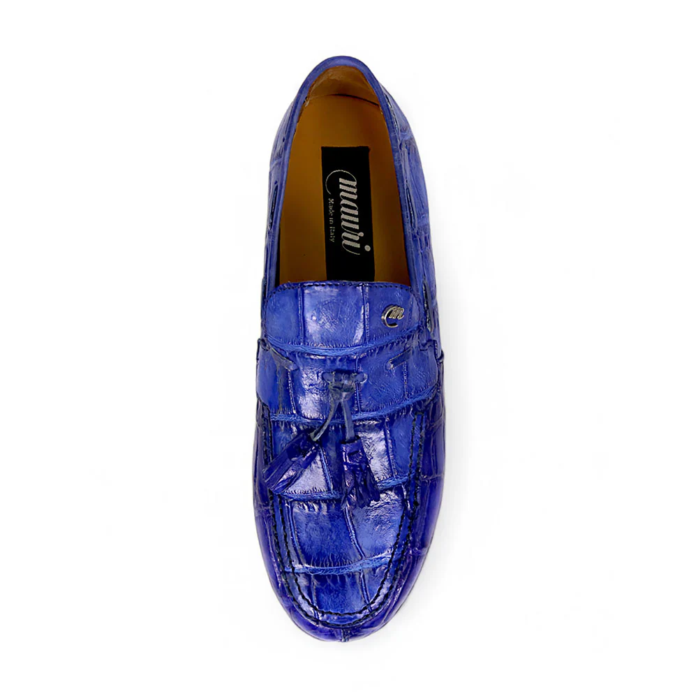 Mauri Chill 8800/1 Royal Blue Alligator/Calfskin Loafers - Image 4