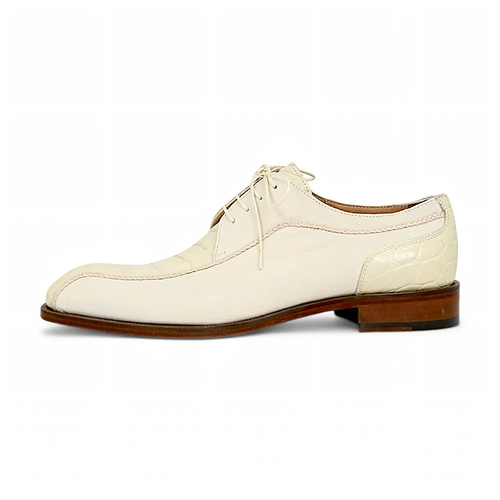 Mauri Gentleman 3251 Cream Goatskin/Alligator Shoes - Image 3