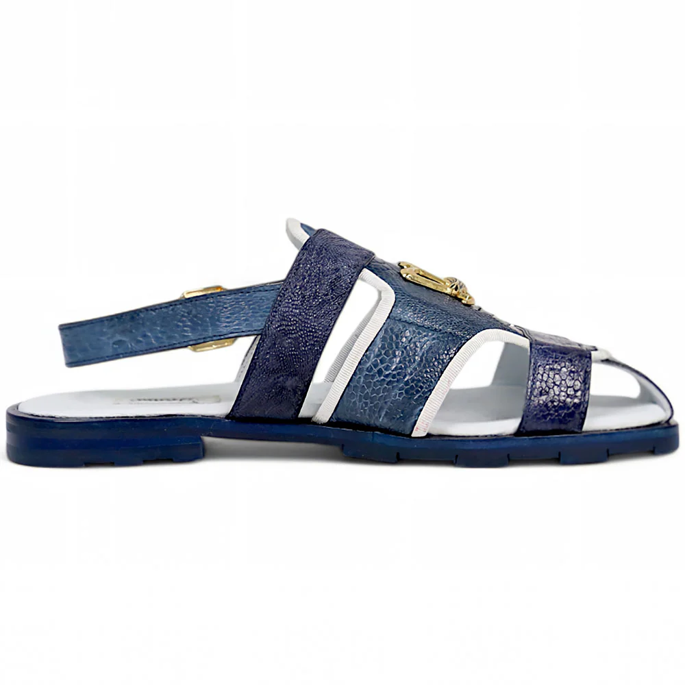 Mauri Jamaica 5191 Wonder Blue Ostrich Leg Sandals