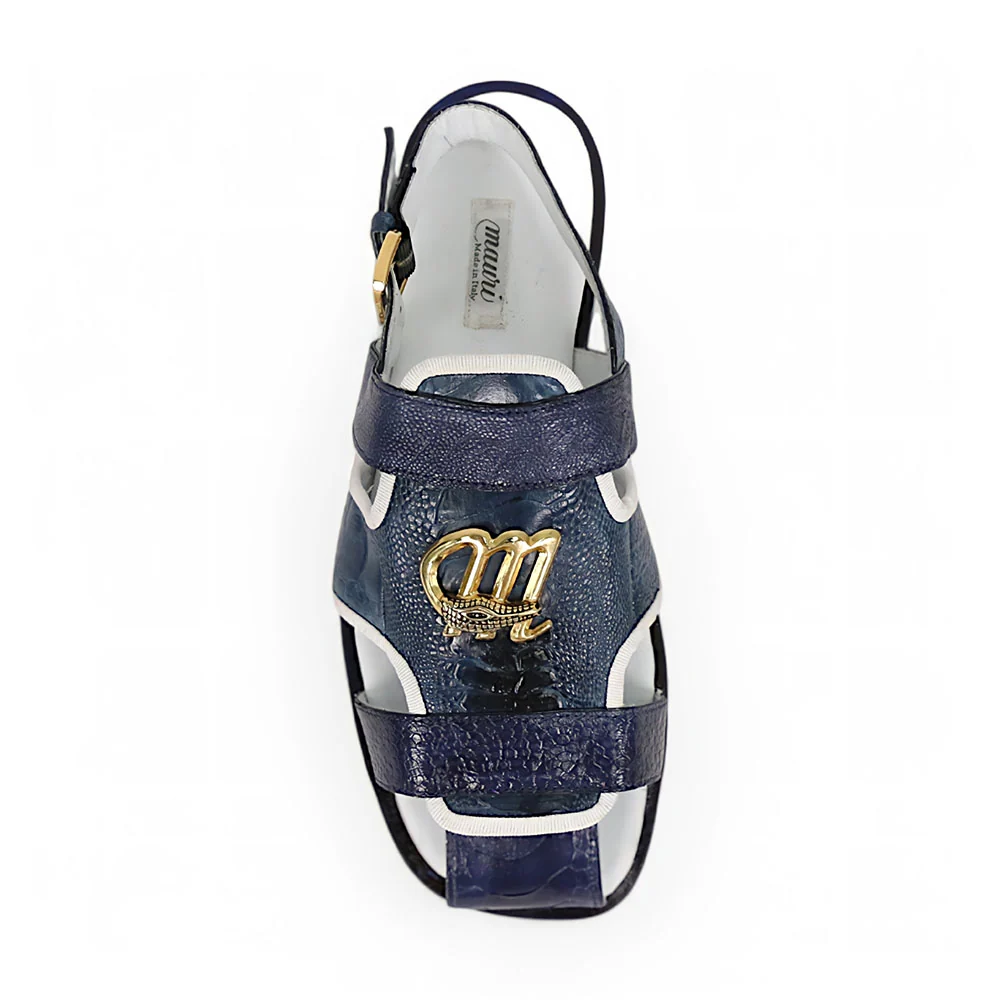 Mauri Jamaica 5191 Wonder Blue Ostrich Leg Sandals - Image 2