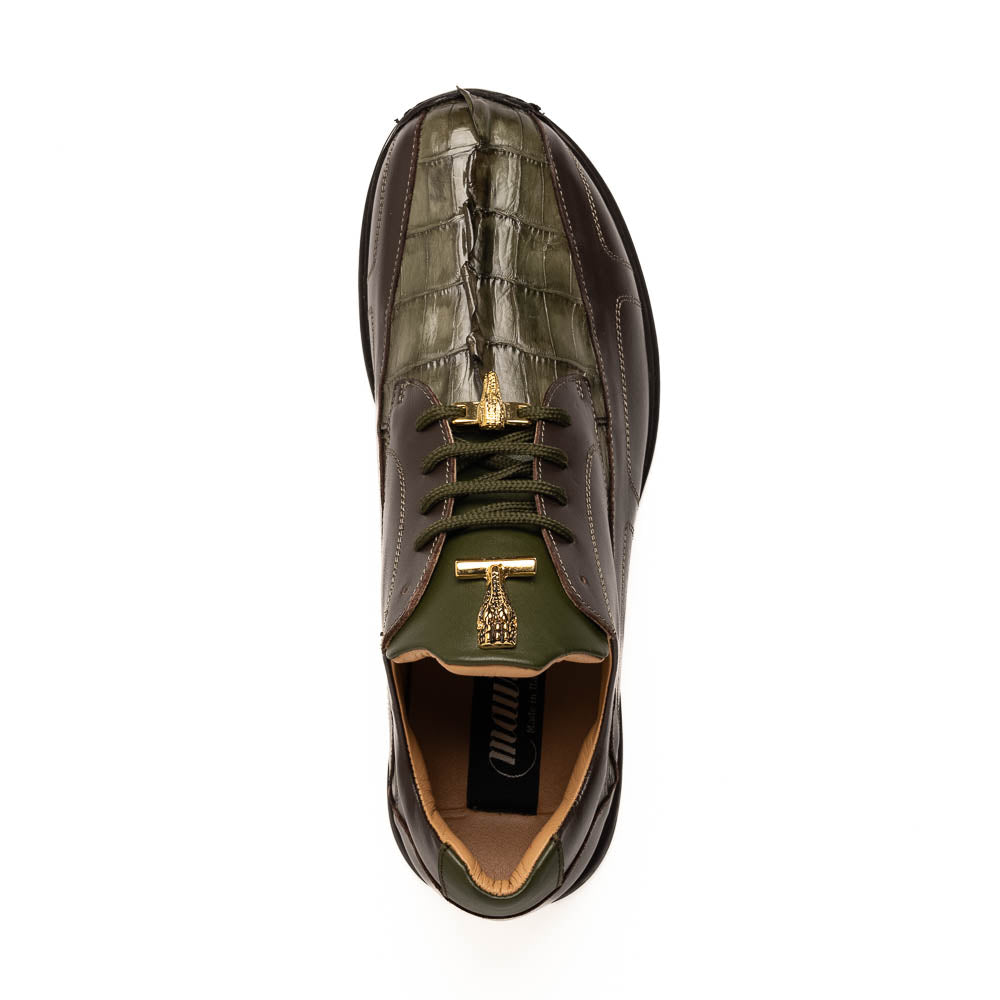 Mauri M799 Sport Rust & Money Green Hornback / Nappa Sneakers - Image 3