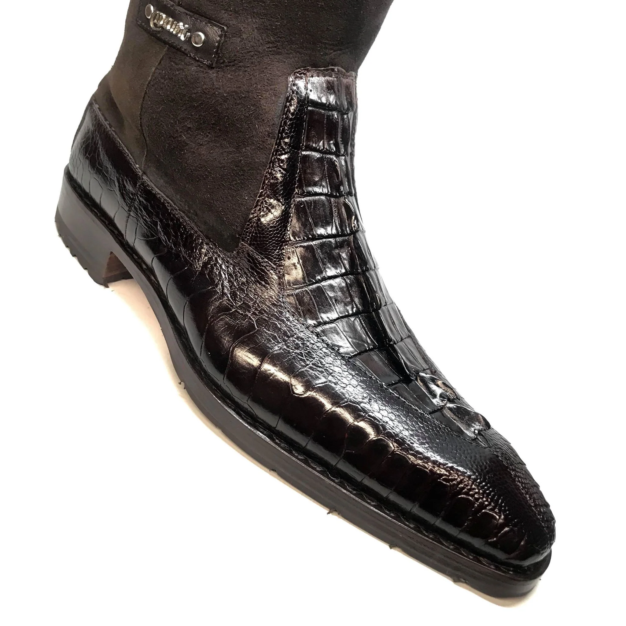Mauri "Masculine" 2842 Brown Alligator/Ostrich Leg Dress Boots - Image 4
