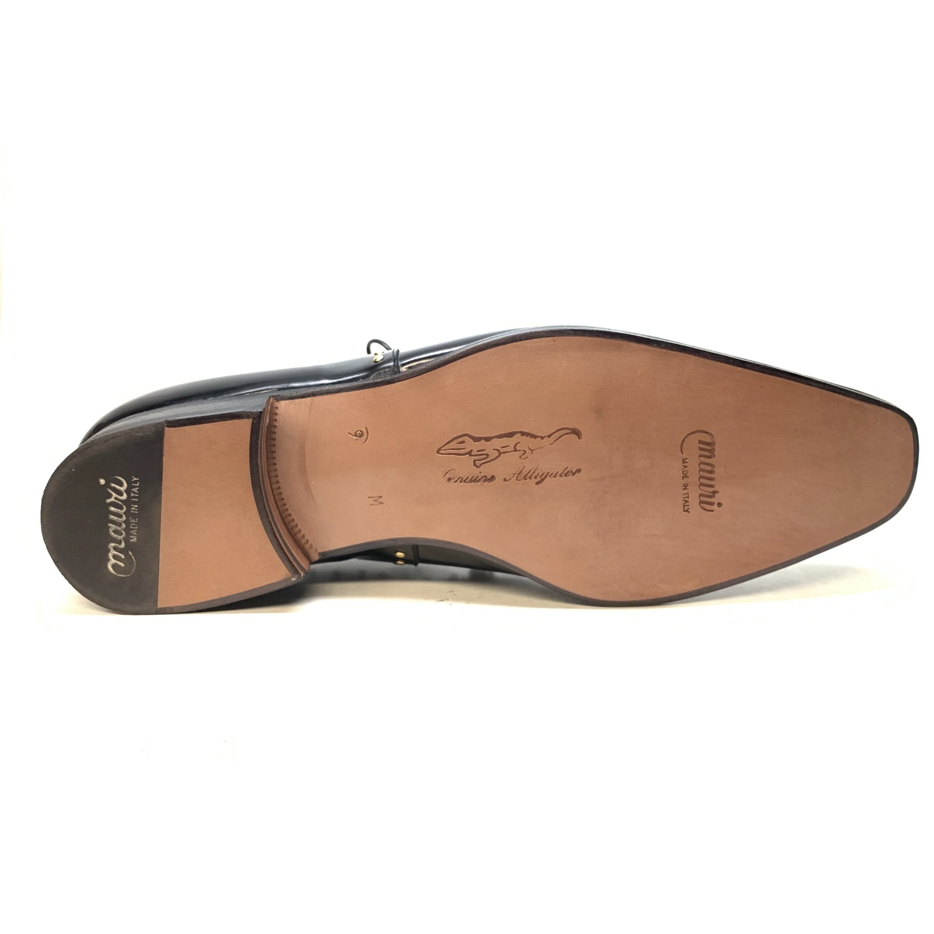 Mauri Men's 4901 "Vegas" Black Alligator Calf Skin Dress Shoes - Image 11