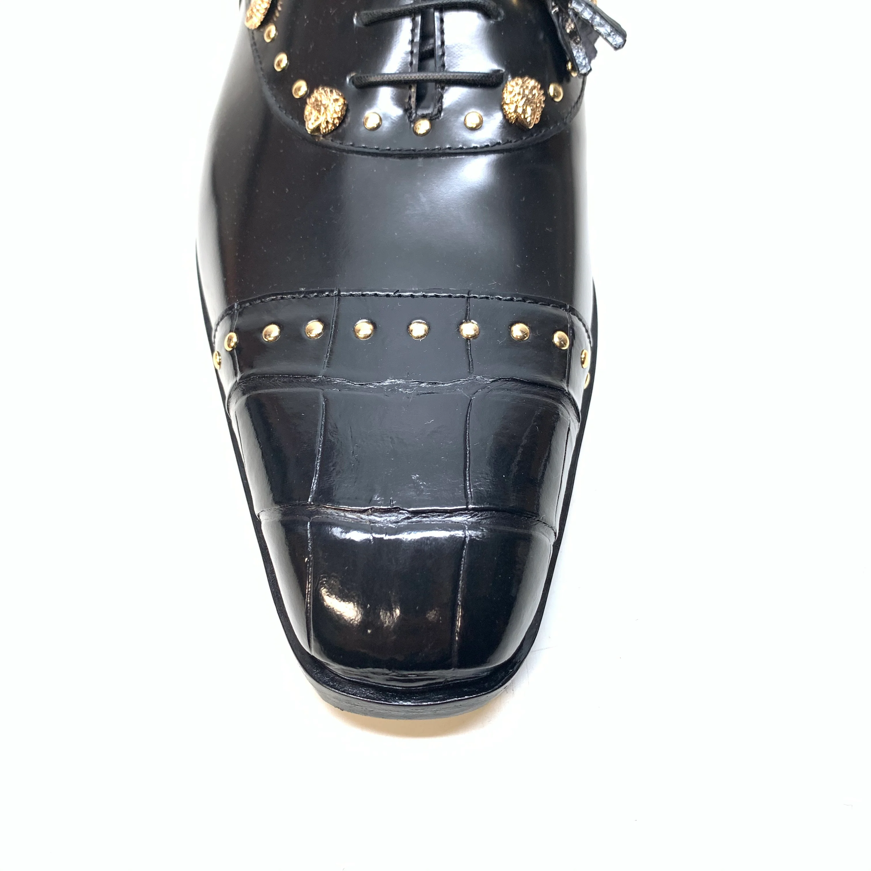 Mauri Men's 4901 "Vegas" Black Alligator Calf Skin Dress Shoes - Image 12