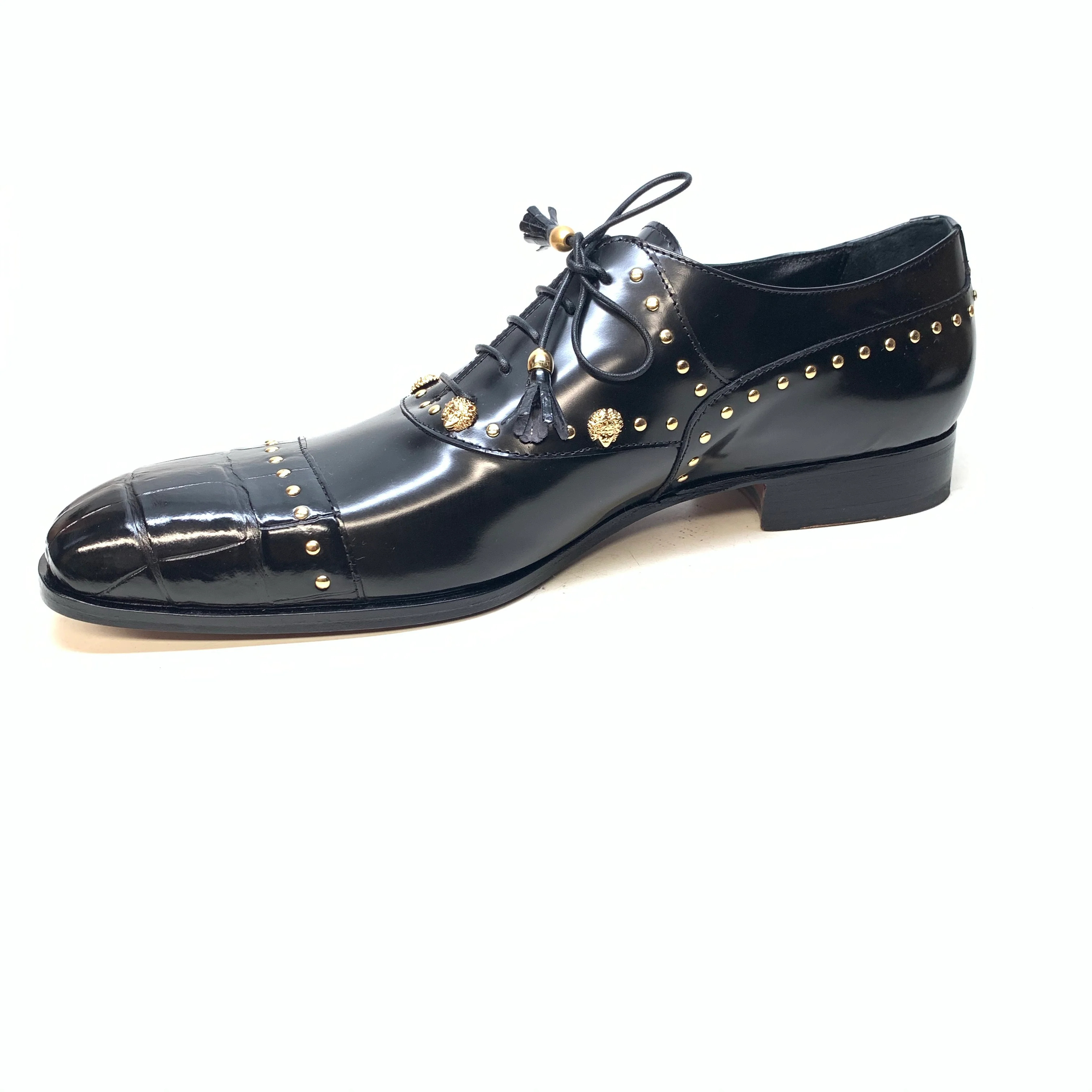 Mauri Men's 4901 "Vegas" Black Alligator Calf Skin Dress Shoes - Image 13
