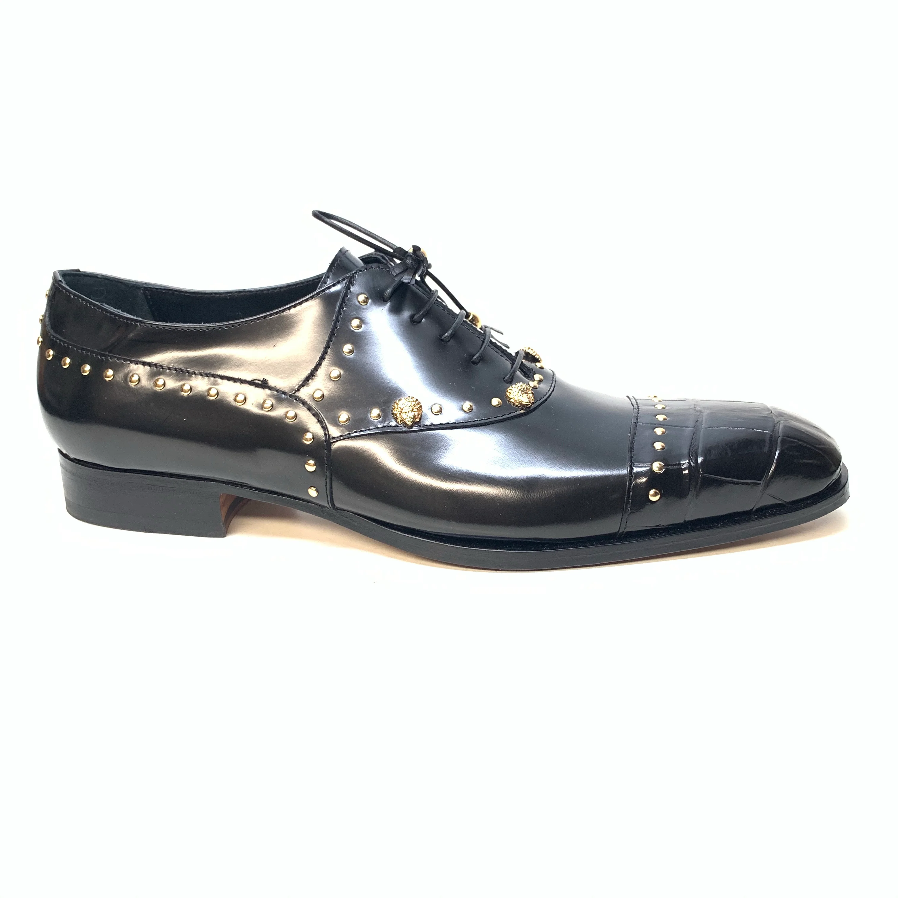 Mauri Men's 4901 "Vegas" Black Alligator Calf Skin Dress Shoes - Image 15