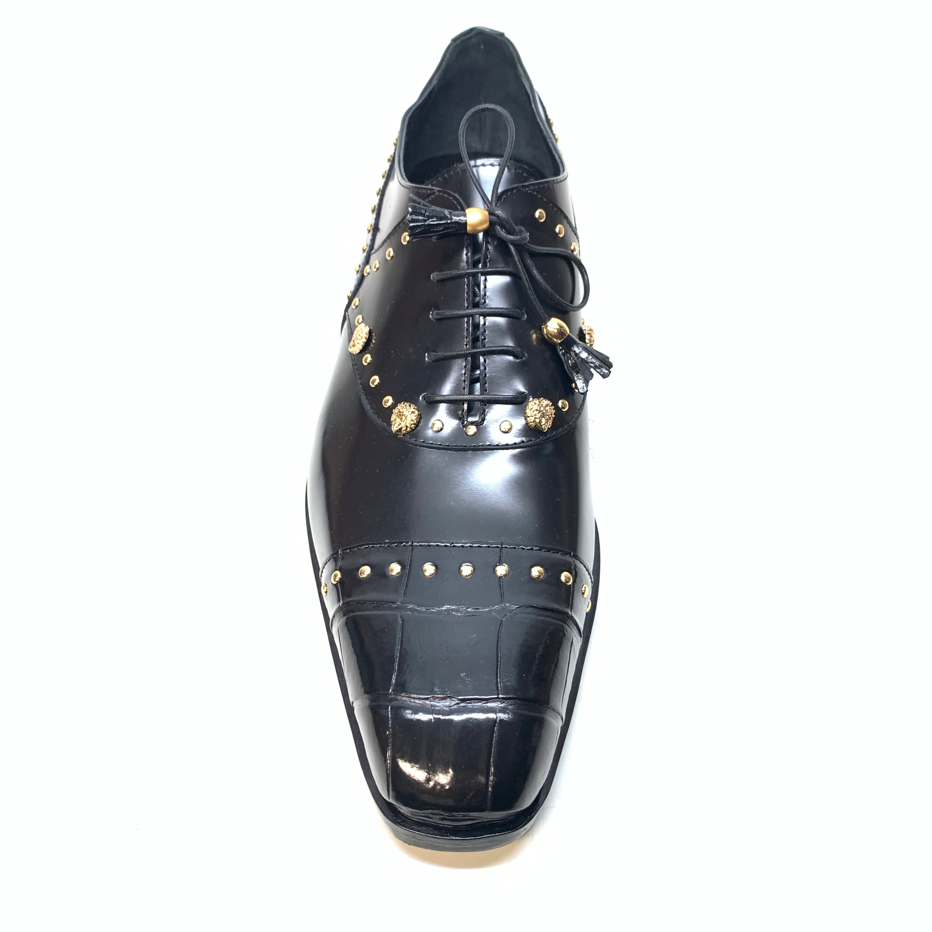 Mauri Men's 4901 "Vegas" Black Alligator Calf Skin Dress Shoes - Image 16