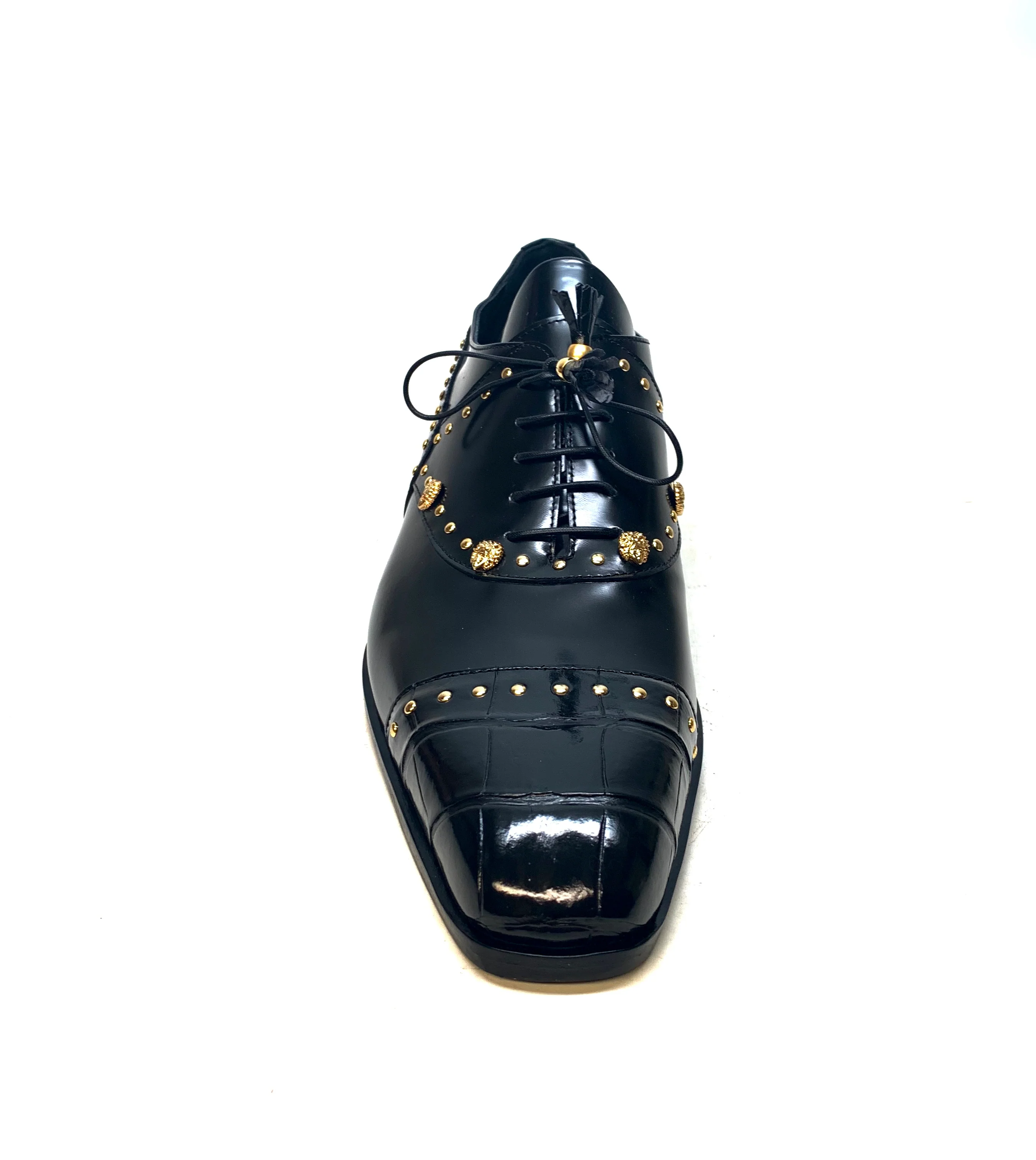 Mauri Men's 4901 "Vegas" Black Alligator Calf Skin Dress Shoes - Image 6