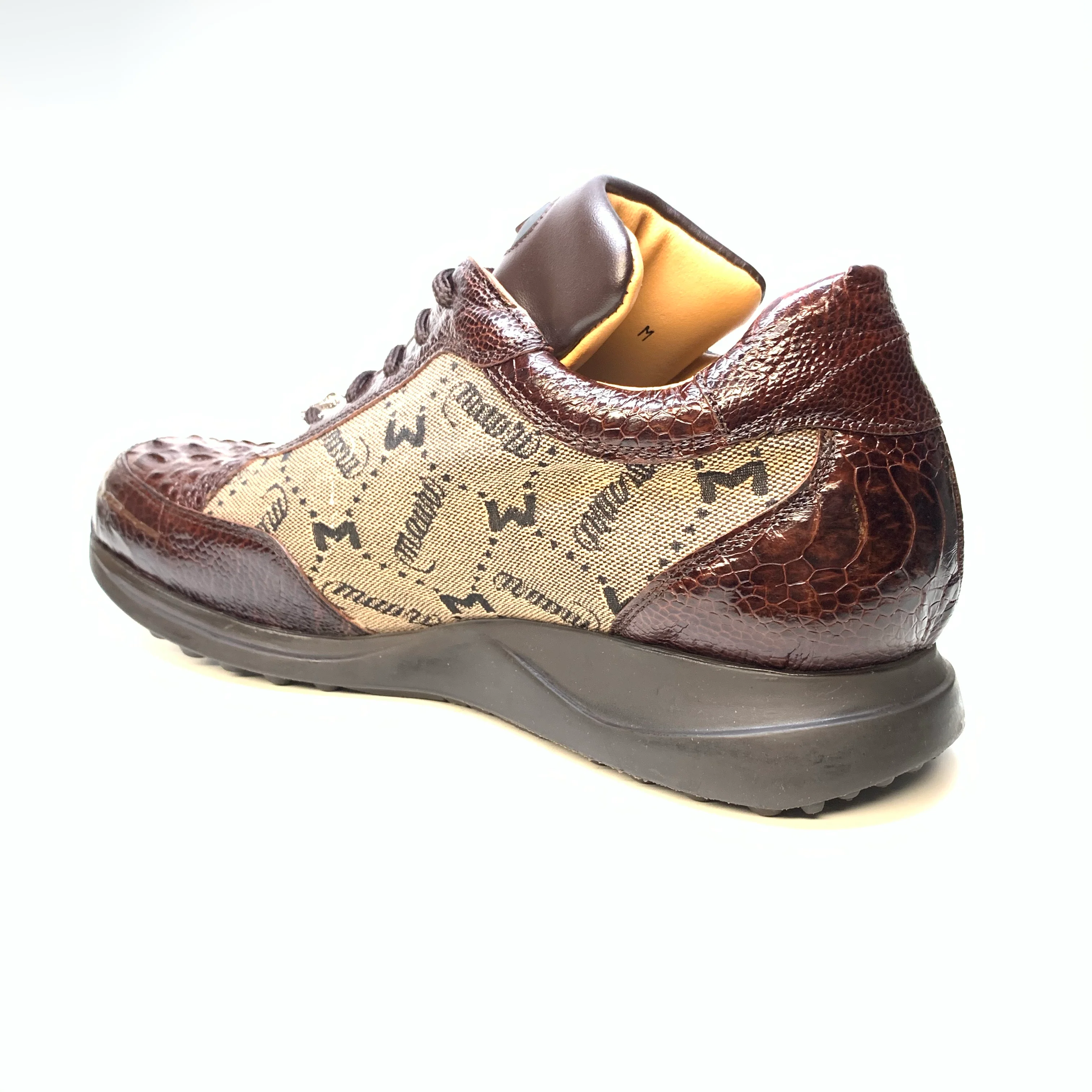 Mauri ‘8741/2’ Brown Alligator/Ostrich Leg Sneakers - Image 5