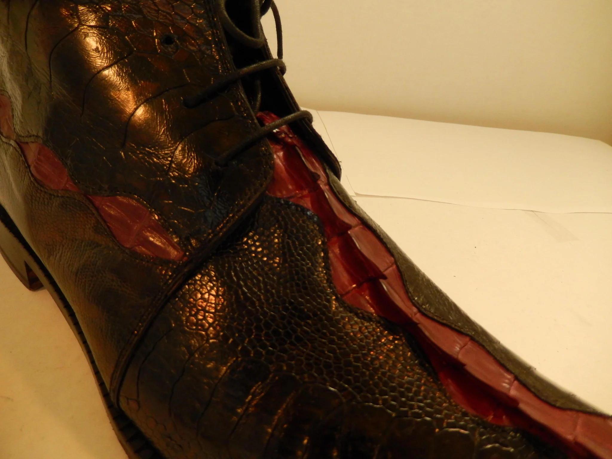 Mauri Mink/Ostrich Leg/Crocodile Lace Up Ankle Boots 4409 - Image 8