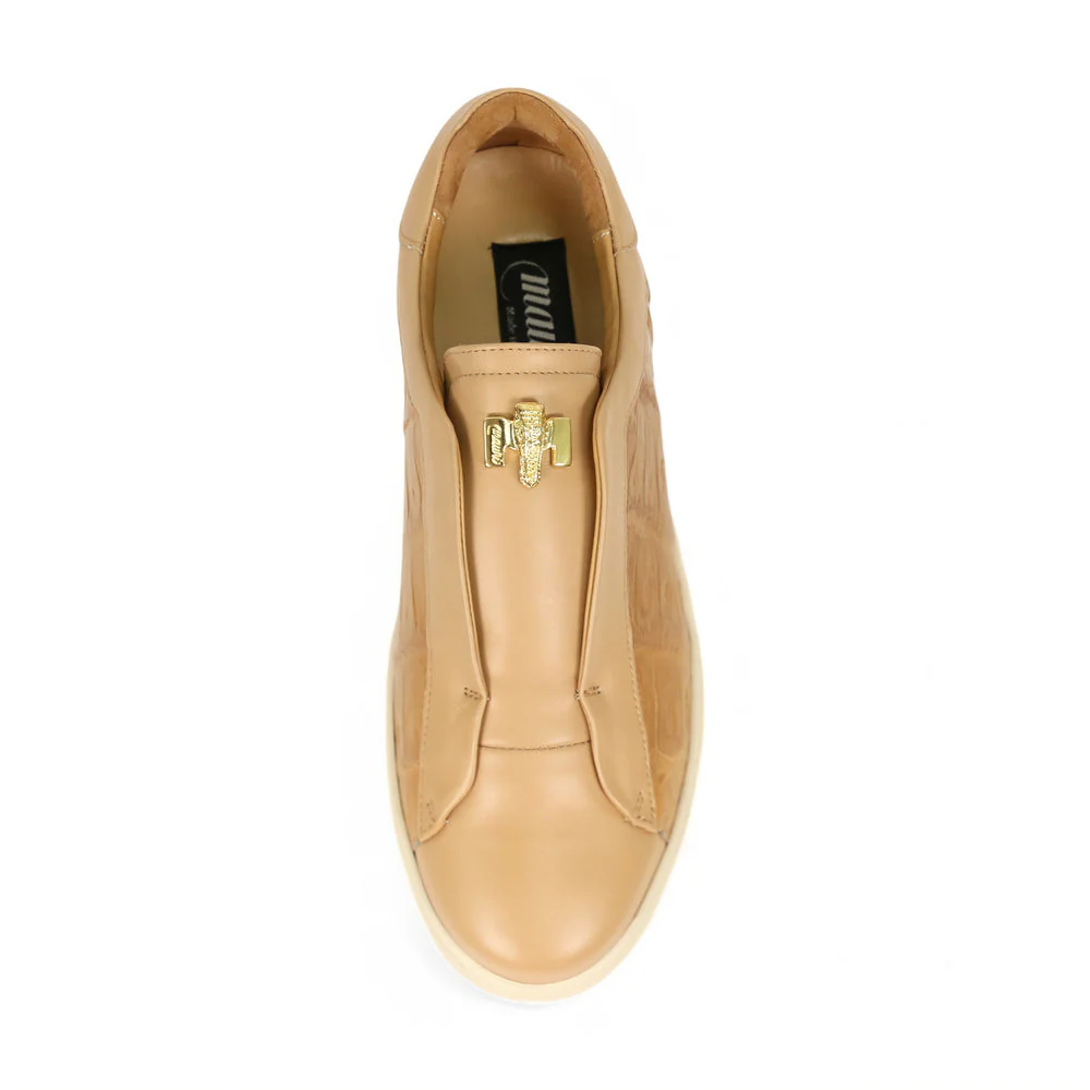 Mauri Regata 8478/14 Dune Crocodile / Nappa Leather Slip-On Sneakers - Image 4