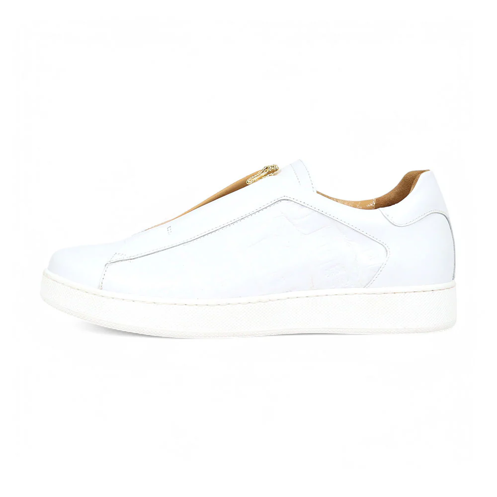 Mauri Regata 8478/14 White Nappa/Baby Crocodile Sneakers - Image 3
