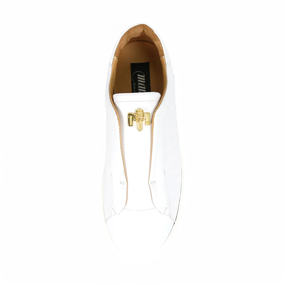 Mauri Regata 8478/14 White Nappa/Baby Crocodile Sneakers - Image 4