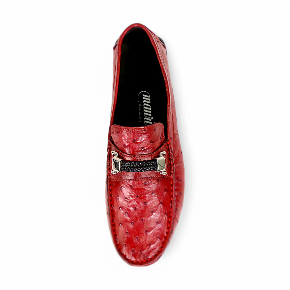 Mauri Sprinter 3517/5 Campari Red Ostrich Loafers - Image 4