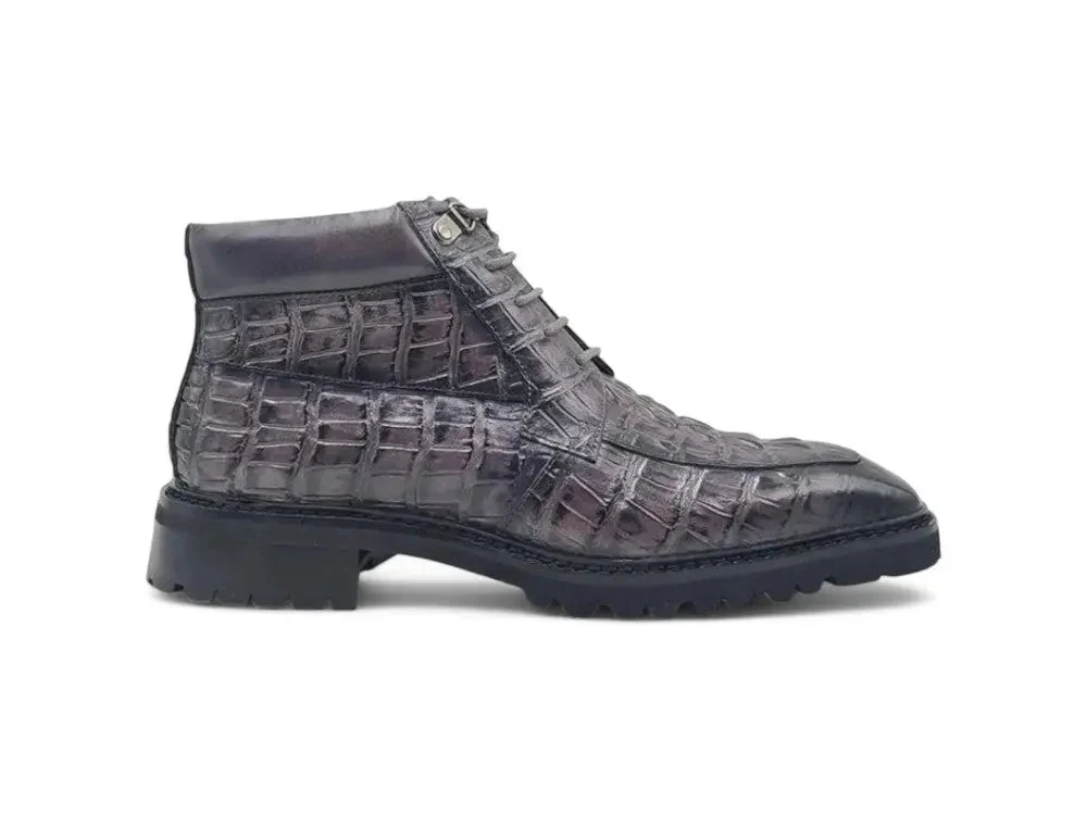 Men's Lace-up Boots Alligator Embossed - Image 7