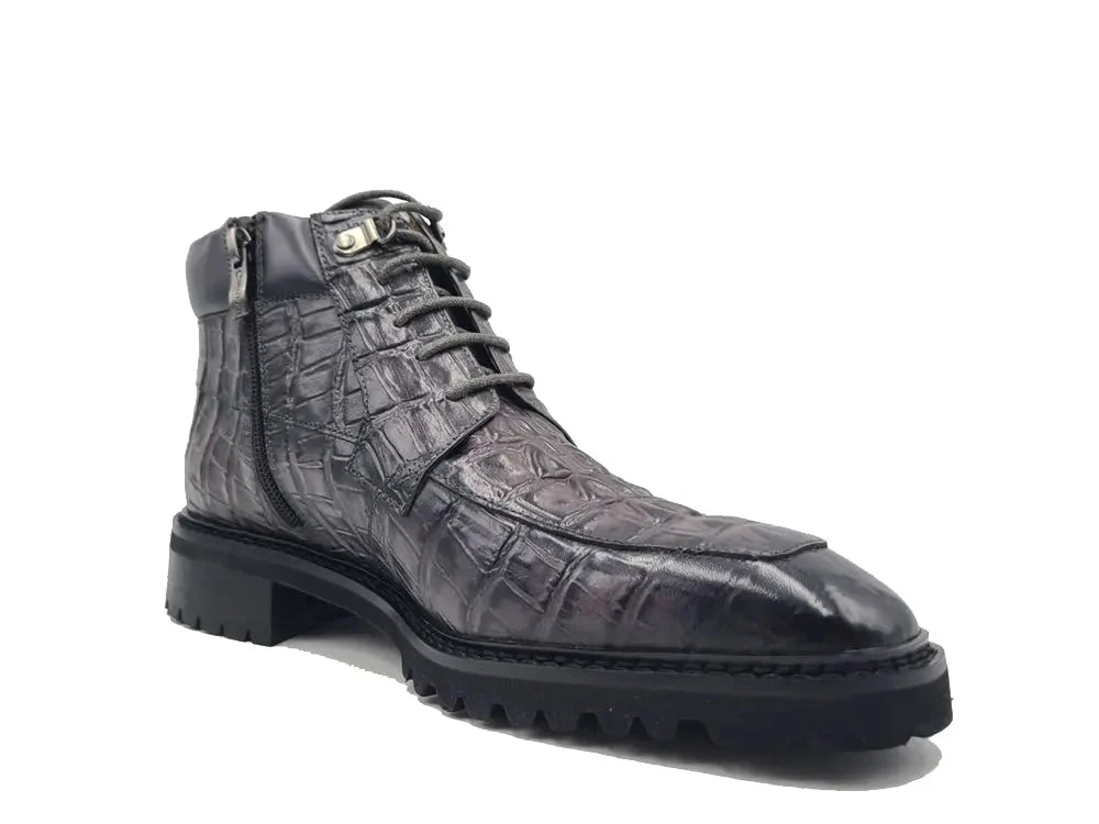 Men's Lace-up Boots Alligator Embossed - Image 8