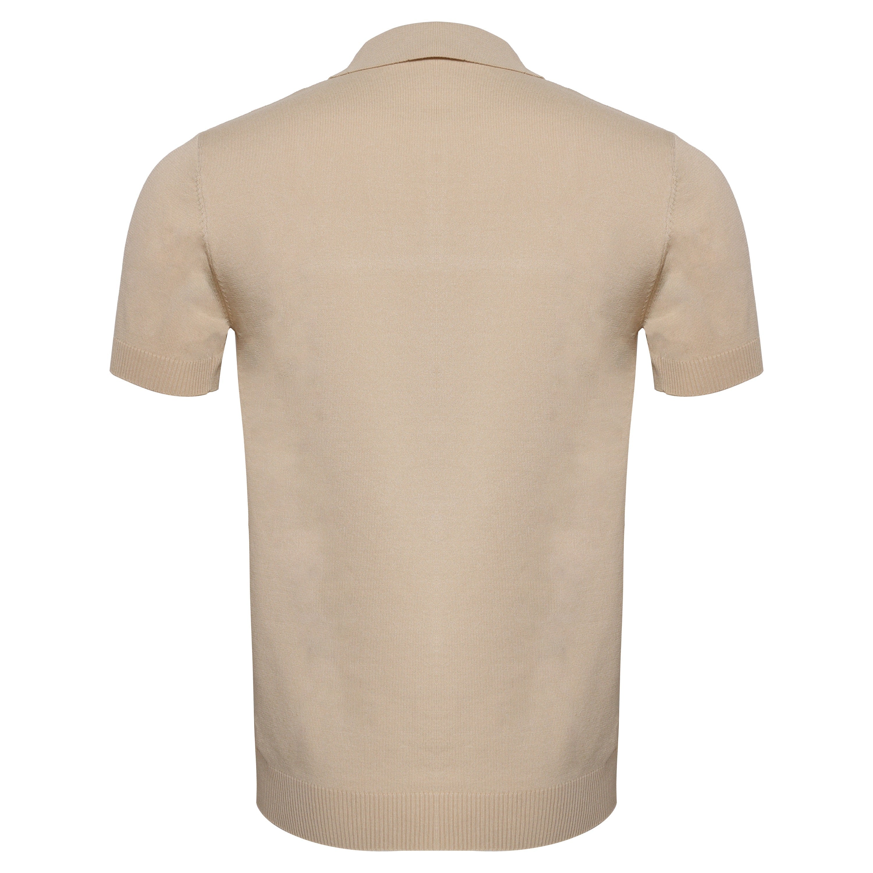 Men's Retro-Inspired Knit Polo Shirt IVORY/NAVY - Image 2