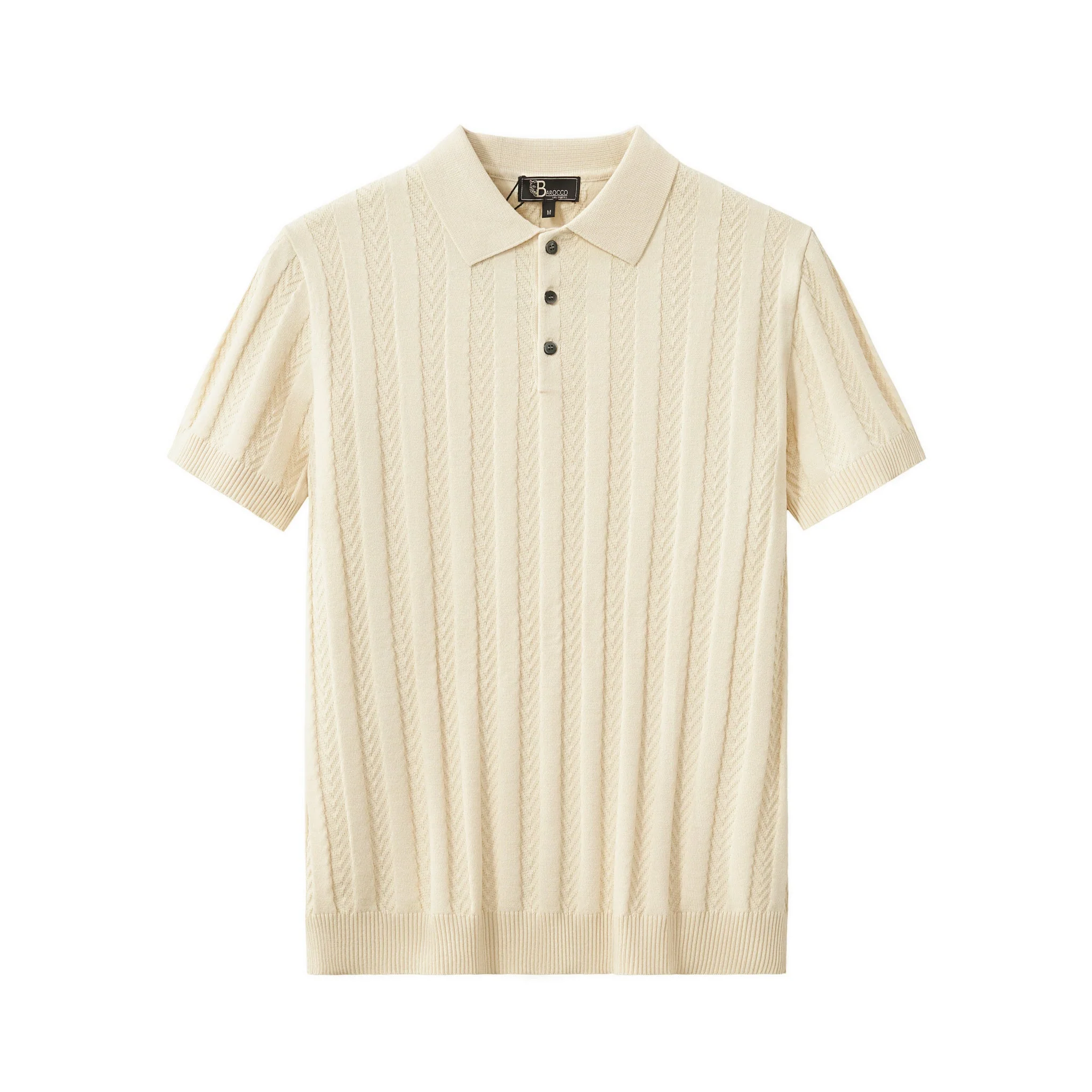 MetroLine Button Knit Polo KHAKI