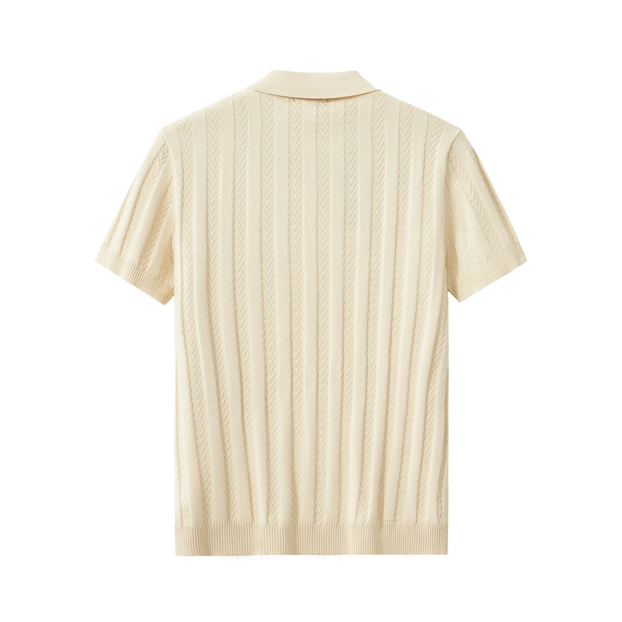 MetroLine Button Knit Polo KHAKI - Image 2