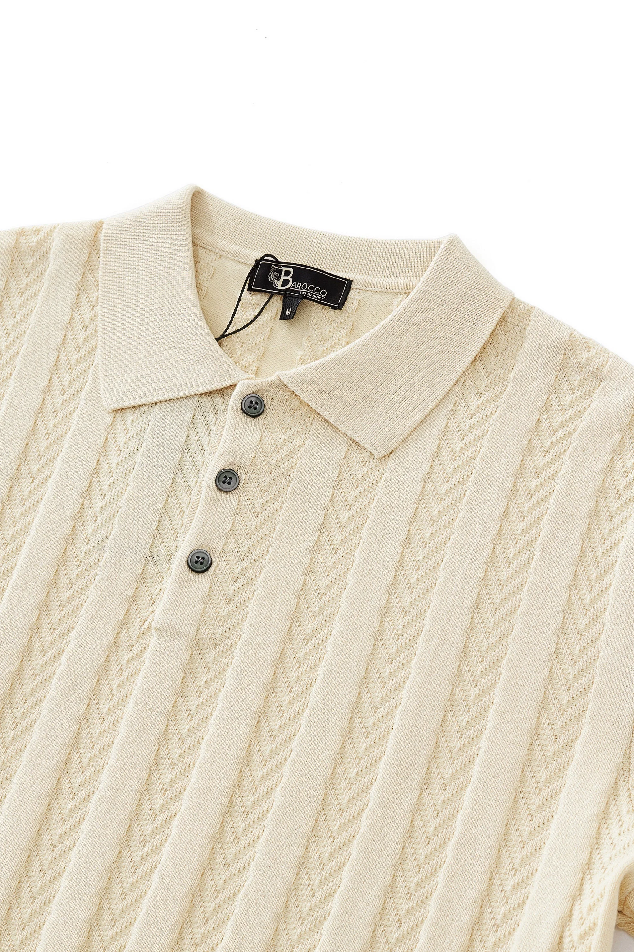 MetroLine Button Knit Polo KHAKI - Image 3